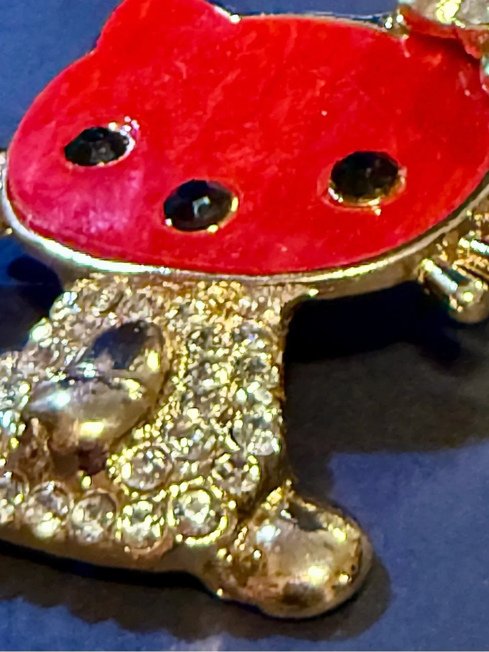 Red Crystal Hello Kitty Brooch